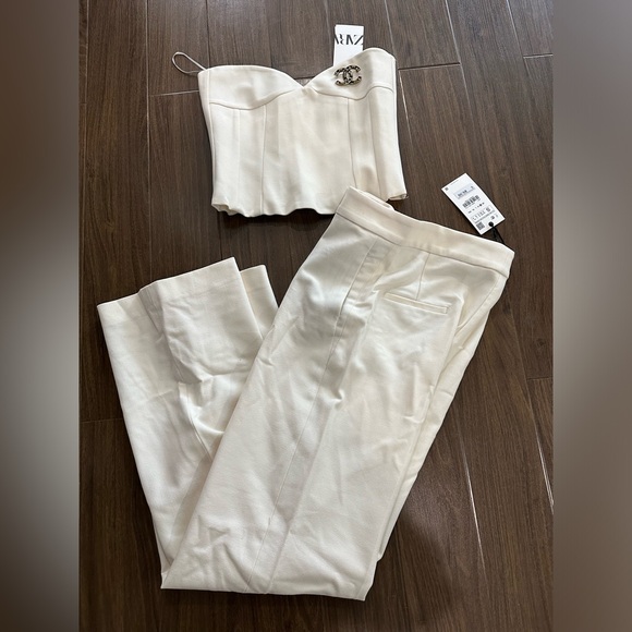 Zara cream corset pants set - Picture 3 of 3